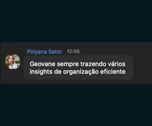 Polyana Sator: Vários insights de organização eficiente.