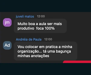 Andreia de Paula: Vou colocar em prática a minha organização.